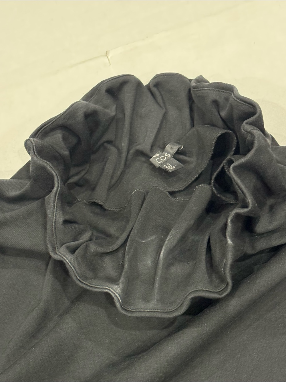 COS Black Ruffled Funnel-Neck Tunic - Picture 7 of 9